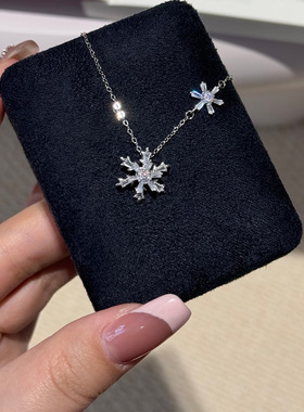 冬日限定圣诞元旦礼转转雪花项链