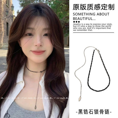 可抽拉项链女choker甜酷风锁骨链