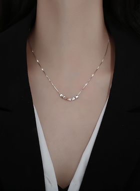 S925纯银项链轻奢小众锁骨链女