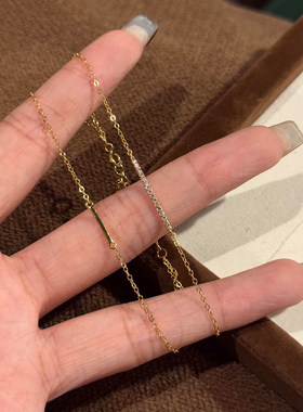 金色排钻双层一字手链女轻奢设计