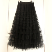 蛋糕裙秋冬季 新款 2025半身长裙A字网纱裙冬裙半裙巨好看半身裙子