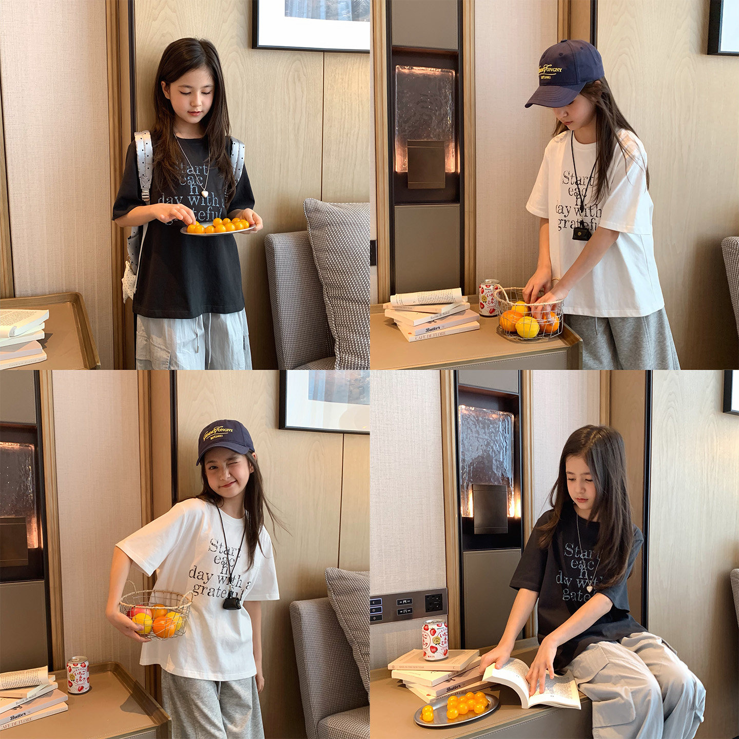女大童宽松字母短袖2026夏装新款青少年韩版休闲棉T恤初中生上衣