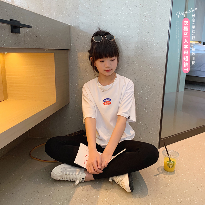 女童韩版时尚纯棉短袖T恤