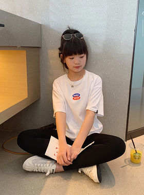 女童白色纯棉T恤2022夏装新款中大童简约内搭短袖上衣儿童打底衫