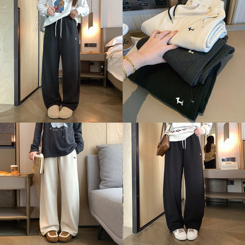 慵懒垂感软糯保暖加绒弯刀羊绒裤