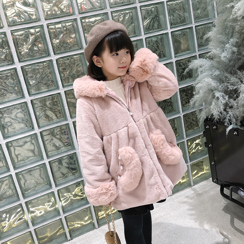 女童仿皮草大衣2018冬新款韩版毛领珍珠小公主夹棉娃娃衫棉衣外套|ruв категории Детская одежда, пальто/пиджак/пальто, мех/имитация меха - от Buy2taobao.com для оказания профессиональной услуги покупки агента Taobao