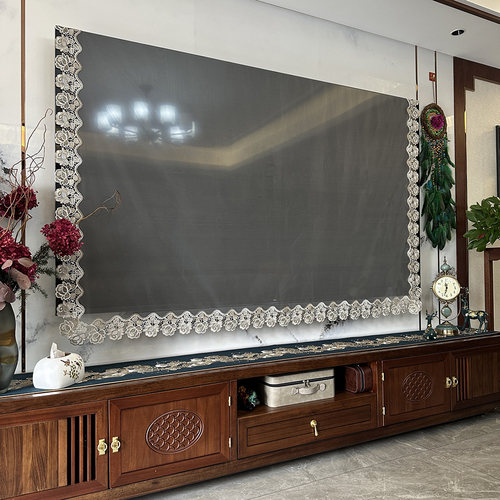 新款刺绣蕾丝花边电视防尘罩