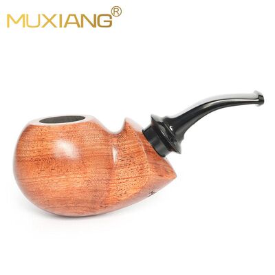 木香Pipe烟斗石楠木花梨木实木传统苹果大弯空腔烟道跨境烟斗批发