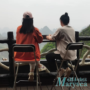 不锈钢户外折叠椅露台吧椅靠背椅家用吧台椅阳台防水防晒高脚椅子