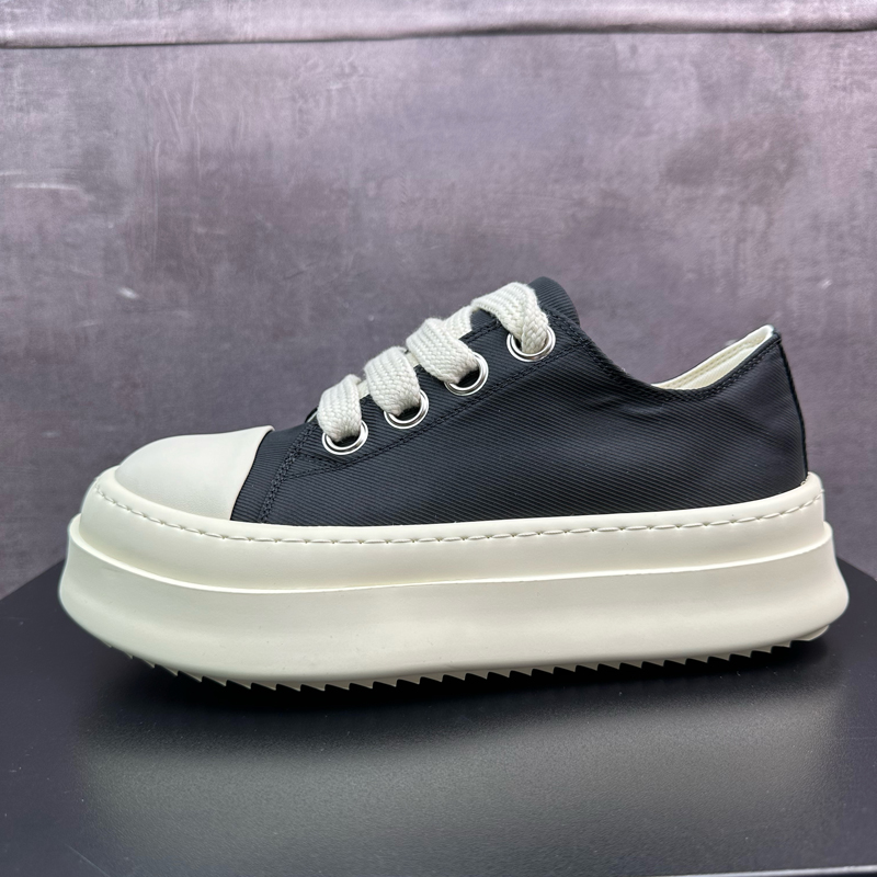 街拍设计款复古厚底透气板鞋男士2025春夏新款上线增高帆布鞋单鞋