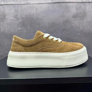 2025春夏软底牛反绒上线休闲鞋 男士 男 复古厚底大头板鞋 街拍设计款