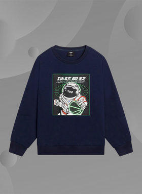 Lining/李宁正品新款儿童圆领印花卡通套头长袖卫衣上衣YWDS215