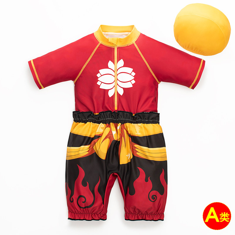 儿童泳衣哪咤连体防晒速干宝宝男孩游泳衣夏六一走秀洋气女童泳装