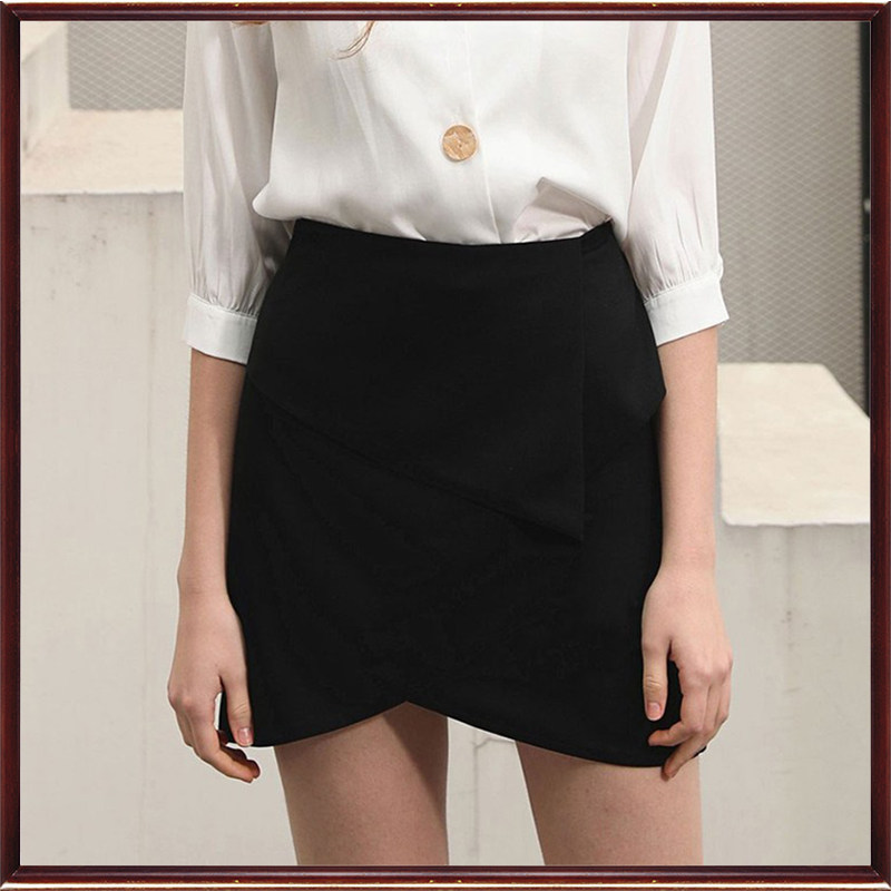 专柜撤柜艾丽zhe清货春秋黑色知性包臀显瘦a字半身裙西装短裙女潮