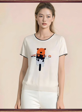 鼎成麻业断码折扣夏季薄款亚麻针织衫宽松时尚圆领短袖T恤女28087