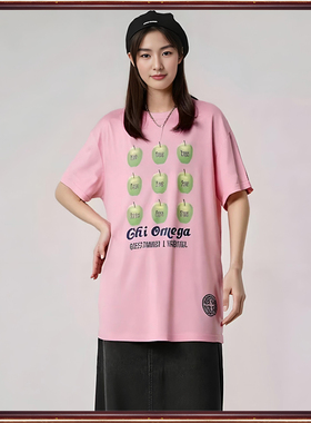 正品拓谷潮牌断码折扣夏季休闲时尚中长款宽松圆领短袖T恤女40913