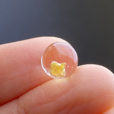 天然水晶油胆吊坠圆珠DIY水胆单珠饰品项链可做戒指8.5mm一物一图