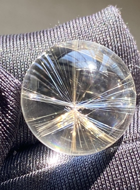 天然水晶发晶花吊坠圆珠DIY发晶单珠饰品项链15mm一物一图