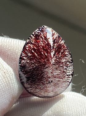 天然水晶超七紫红发吊坠裸石DIY紫发晶饰品项链一物一图