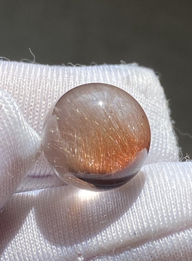 天然水晶银钛晶吊坠圆珠DIY水晶单珠饰品项链可做戒指10.5mm