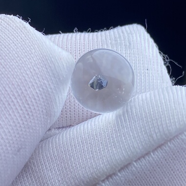 天然水晶包裹体蓝矿吊坠圆珠DIY水晶单珠饰品项链8mm一物一图