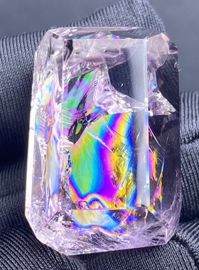 天然紫水晶彩虹吊坠男女款紫晶饰品项链挂坠一物一图