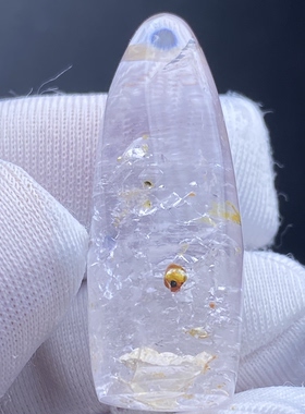 天然水晶油胆吊坠男女款水胆饰品项链挂坠 一物一图