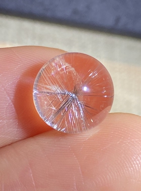 天然水晶银钛花吊坠圆珠DIY水晶单珠饰品项链10mm一物一图