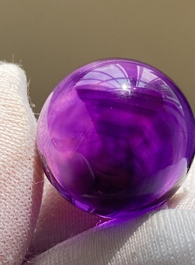 天然水晶紫水晶吊坠圆珠DIY紫晶单珠饰品项链15.5mm一物一图