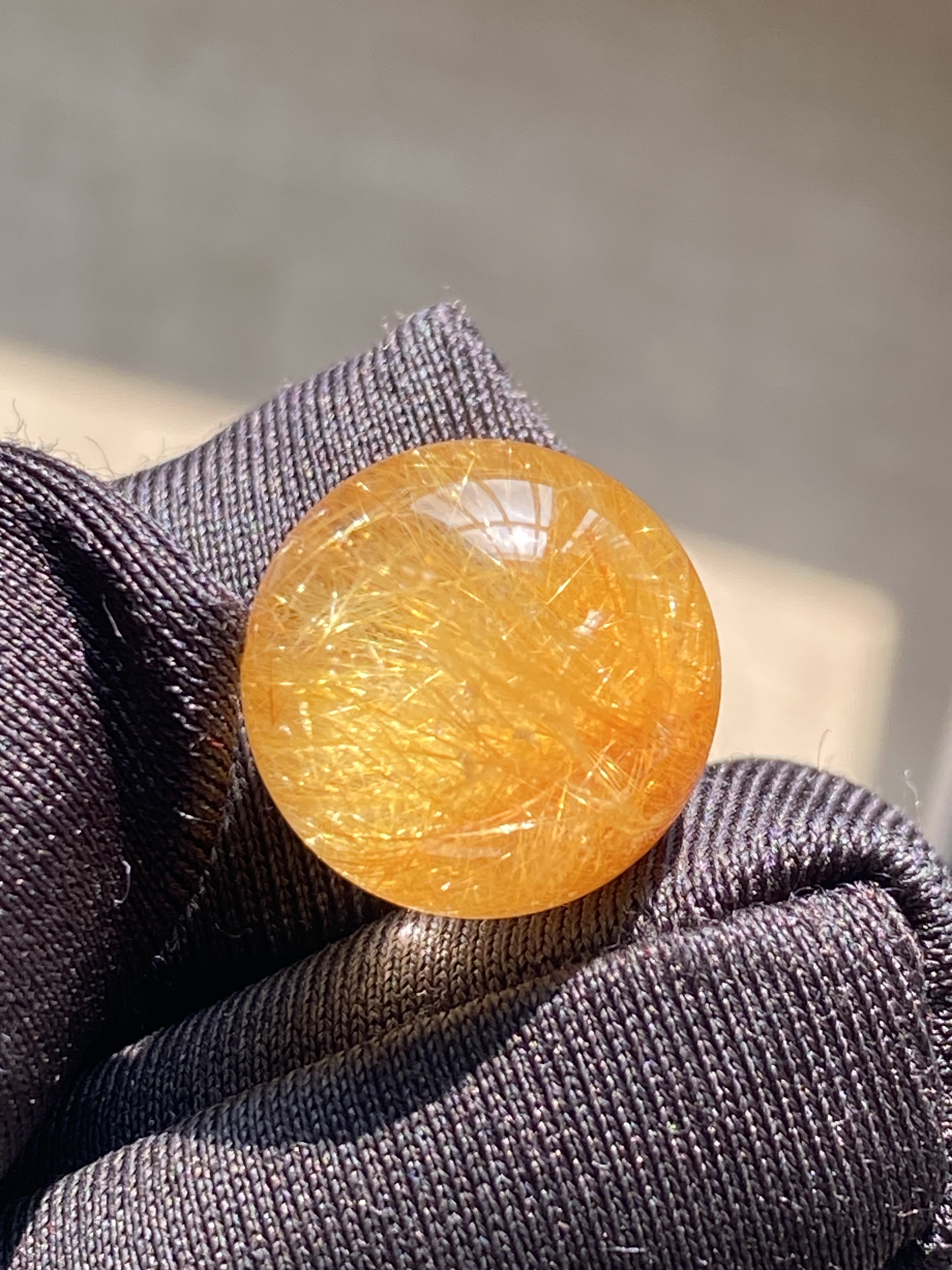 天然水晶发晶吊坠圆珠水晶单珠配珠饰品项链12.5mm一物一图