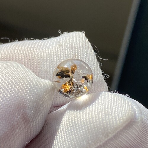 天然水晶铁矿花吊坠圆珠DIY水晶单珠饰品可做戒指7mm一物一图