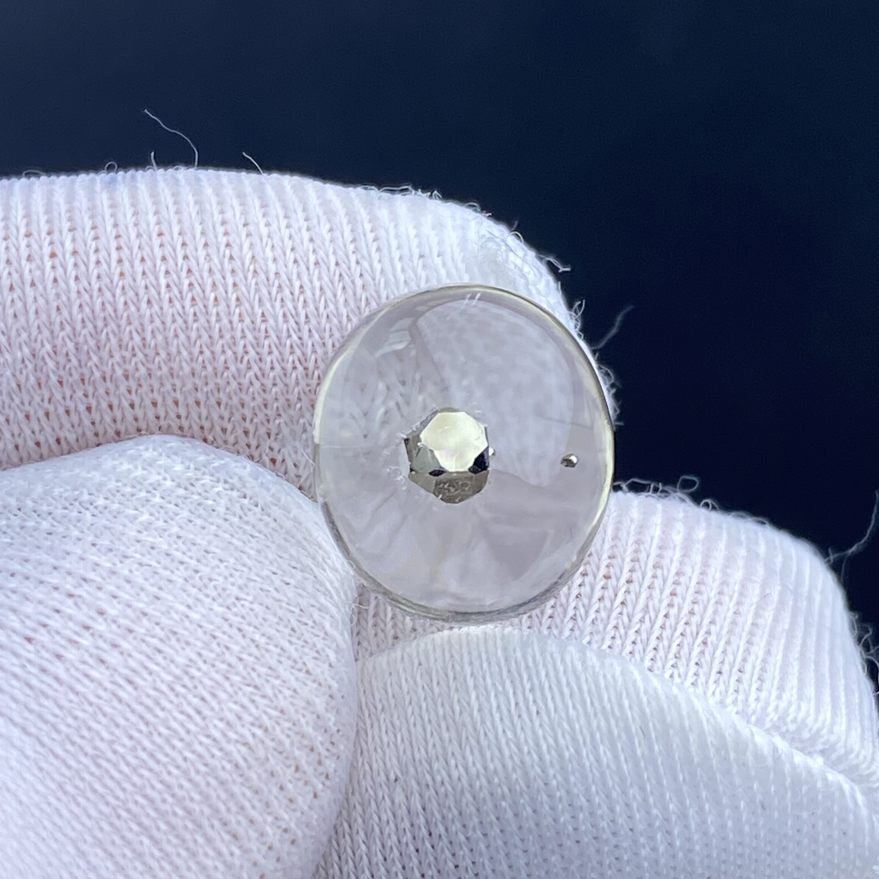 天然水晶包裹体黄铜矿吊坠裸石蛋面DIY水晶饰品项链可做戒指