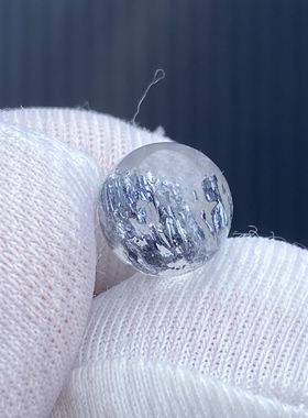 天然水晶包裹体矿石吊坠圆珠水晶单珠饰品可做戒指8.5mm一物一图