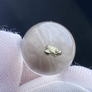 天然水晶黄铜矿吊坠圆珠DIY水晶单珠饰品项链15mm一物一图