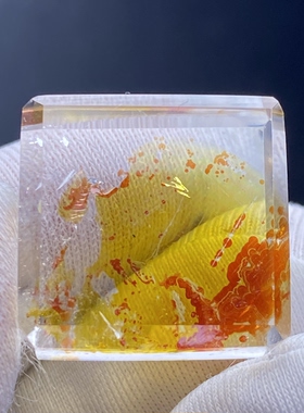 天然水晶七彩红黄胶花吊坠裸石男女款胶花饰品项链一物一图