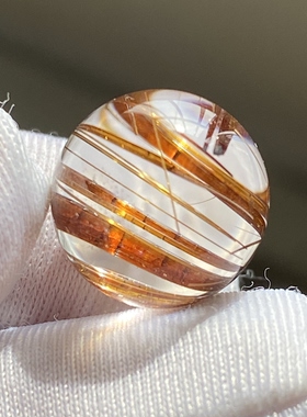 天然水晶钛晶吊坠圆珠DIY金红石单珠饰品项链12.5mm一物一图