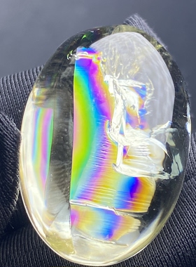 天然黄水晶彩虹吊坠男女款七彩水晶饰品项链挂坠 一物一图