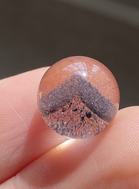 天然水晶星光蓝幽灵银山金字塔吊坠圆珠DIY幽灵单珠饰品11mm