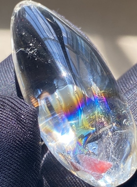 天然水晶包裹体七彩粉矿石吊坠男女款粉色矿石饰品项链一物一图