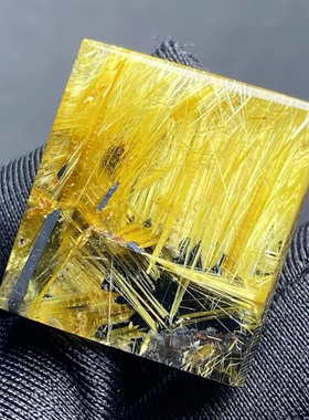 天然水晶钛晶发晶黑云母方牌裸石吊坠项坠挂坠饰品男女款一物一图