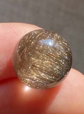 天然水晶发晶吊坠圆珠DIY水晶单珠饰品项链13mm一物一图
