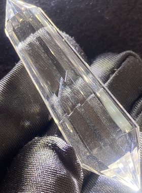 天然水晶白幽灵银山双尖多棱柱吊坠裸石饰品 一物一图
