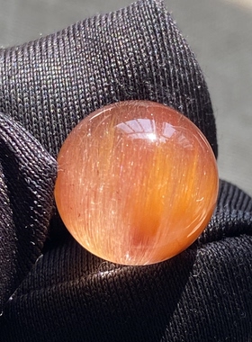 天然水晶顺发红兔毛吊坠圆珠DIY兔毛单珠饰品项链12.5mm一物一图