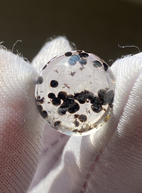 天然水晶包裹体铁矿花吊坠裸石蛋面DIY水晶饰品可做戒指一物一图