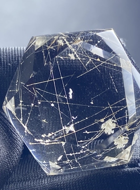 天然水晶发晶吊坠裸石男女款雪霜发饰品项链 一物一图