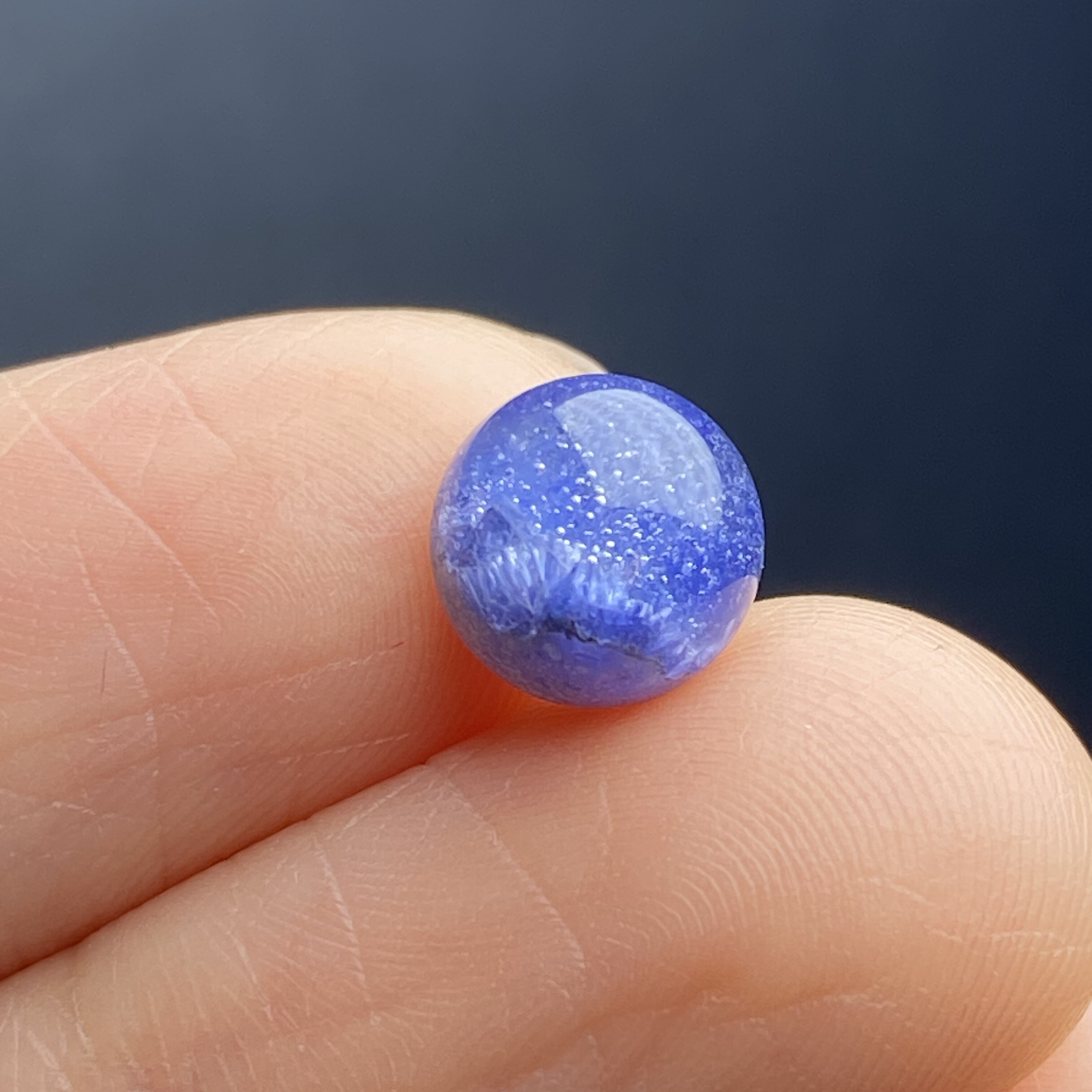 天然水晶蓝发晶吊坠圆珠DIY水晶单珠饰品项链7.5mm一物一图