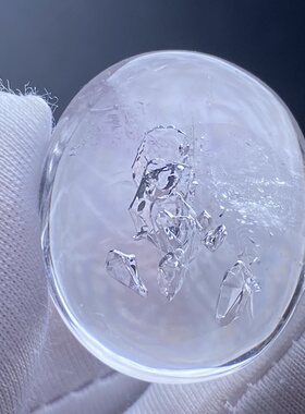 天然白水晶水胆吊坠男女款水晶饰品项链挂坠 一物一图