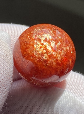 天然水晶太阳石吊坠圆珠DIY水晶饰品项链挂坠14.5mm一物一图