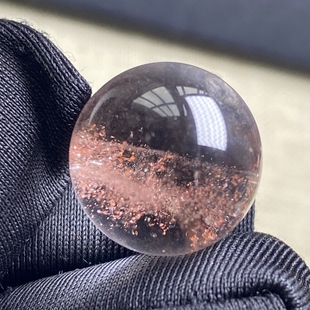 天然水晶粉色矿石吊坠圆珠DIY水晶单珠饰品项链15mm一物一图