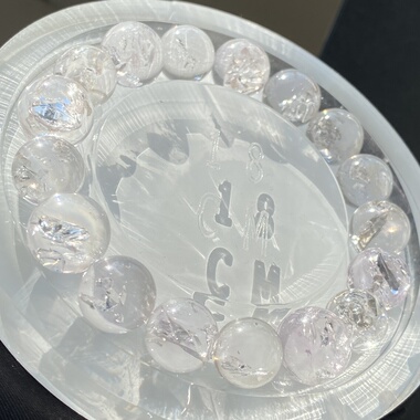 天然水晶包裹体胆包吊坠圆珠可做手串配珠12mm左右一物一图